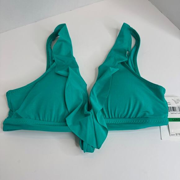 Becca Virtue Socialite Ariella Ruffle Halter Top Large Jasper - Picture 4 of 12